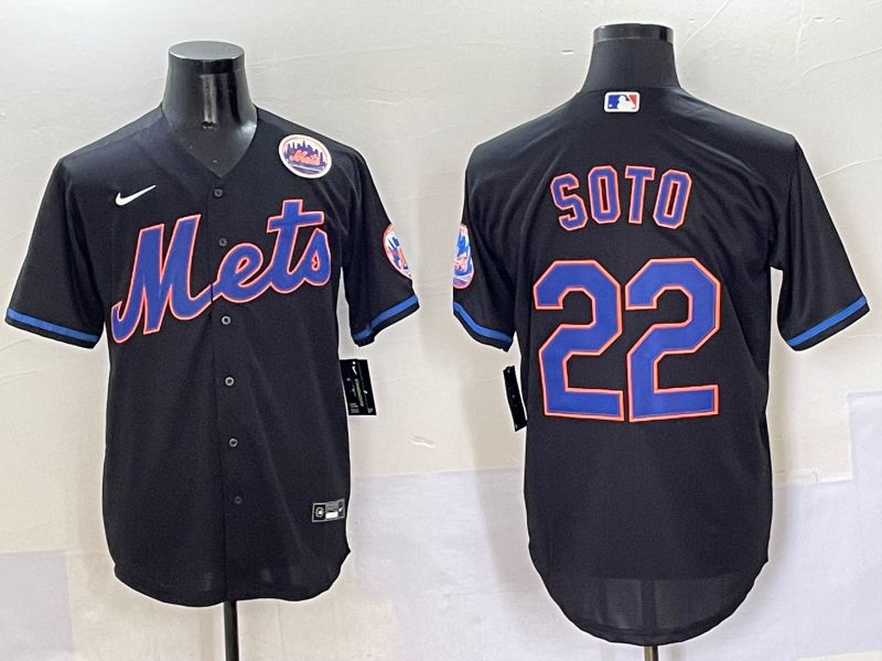Men New York Mets #22 Soto Black Game 2025 Nike MLB Jersey style 5047->new york mets->MLB Jersey